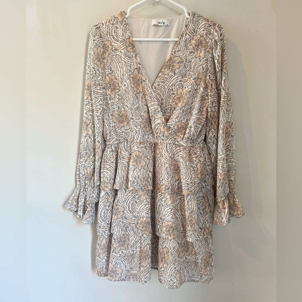 Sadie & Sage Floral Dress, mini length, ruffles, NWOT